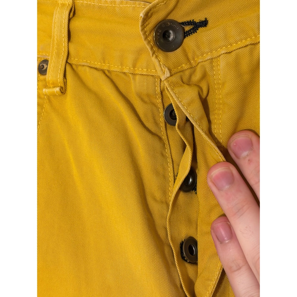 Rag & Bone RB 15X Slim Straight Pants Mens 31 Mustard Yellow Cotton Chinos USA - Picture 8 of 9